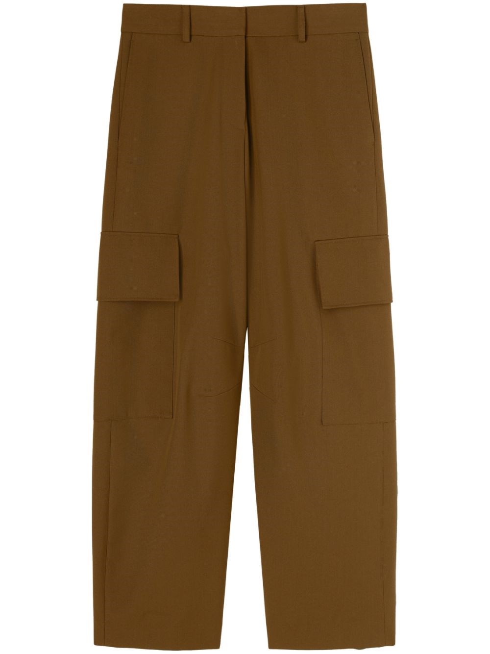 Palm Angels Tailored Cotton Blend Cargo Pants In Brown