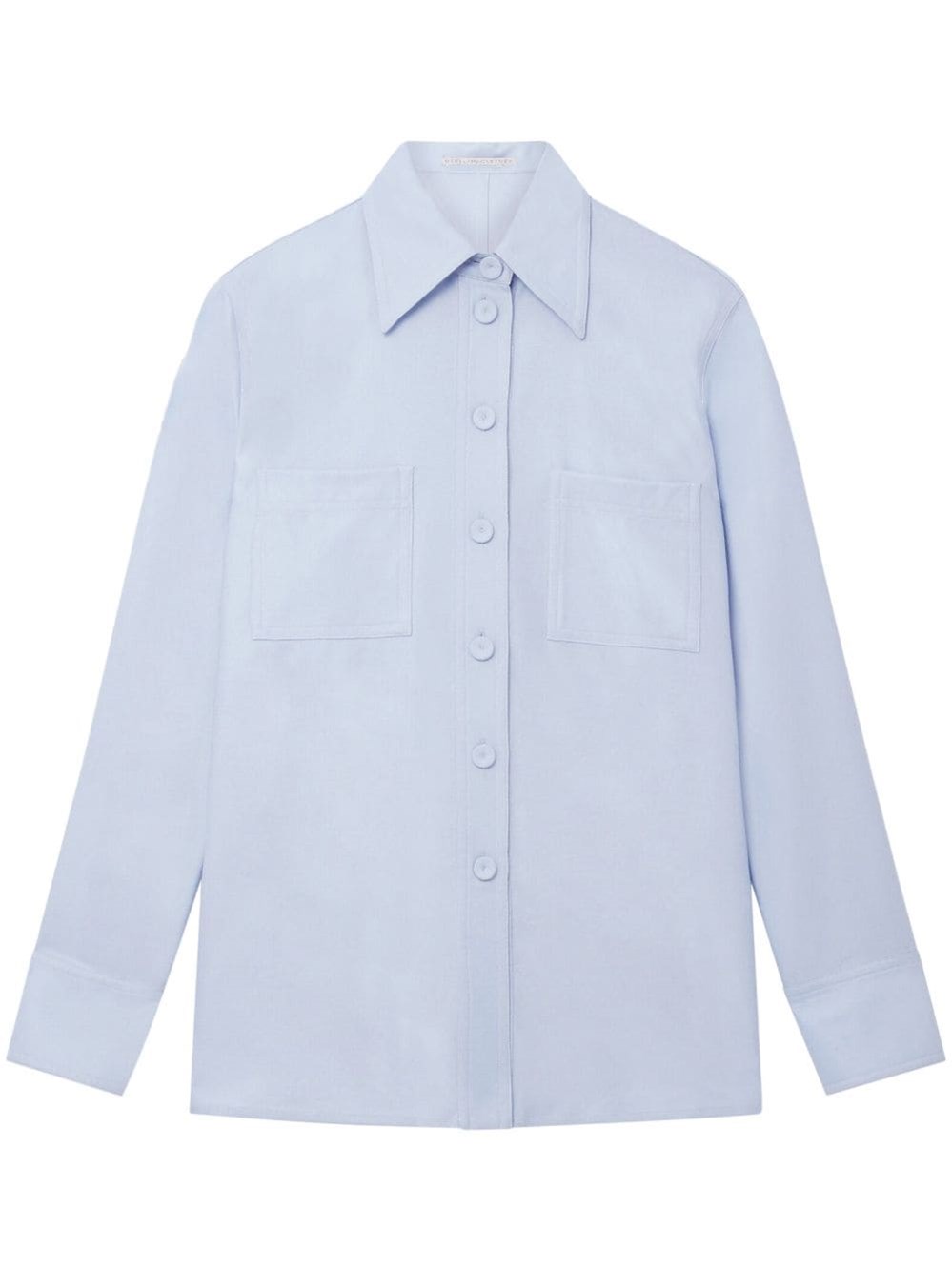 Shop Stella Mccartney Wool Flannel Shirt In ブルー