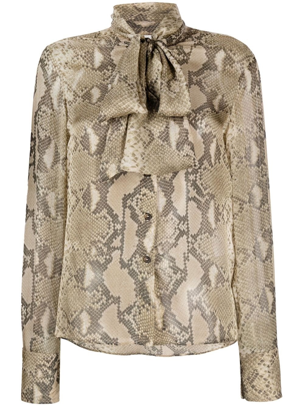 Stella Mccartney Python-print Silk Shirt In ブラウン