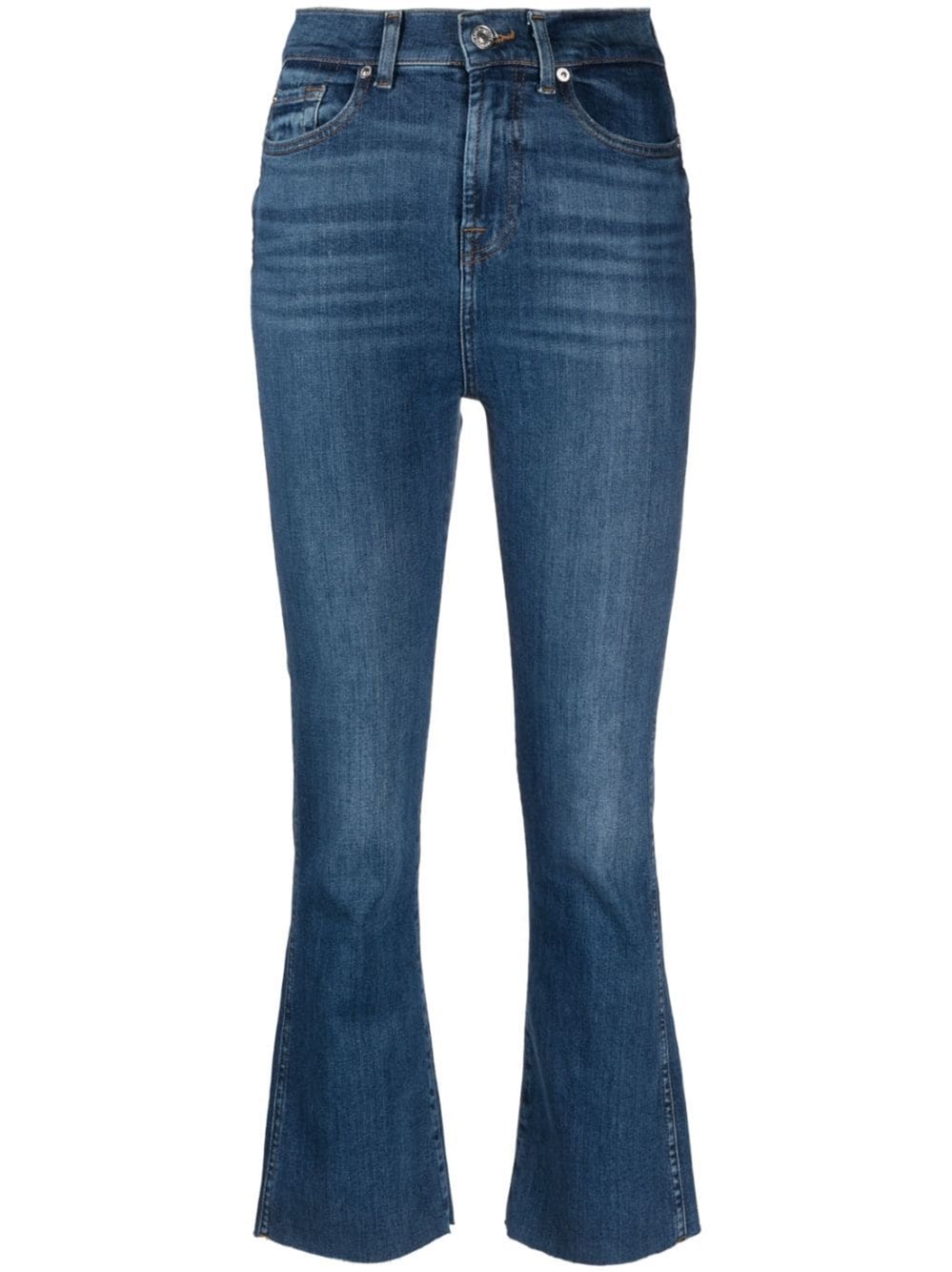 7 For All Mankind Stretch Cotton Jeans In ブルー