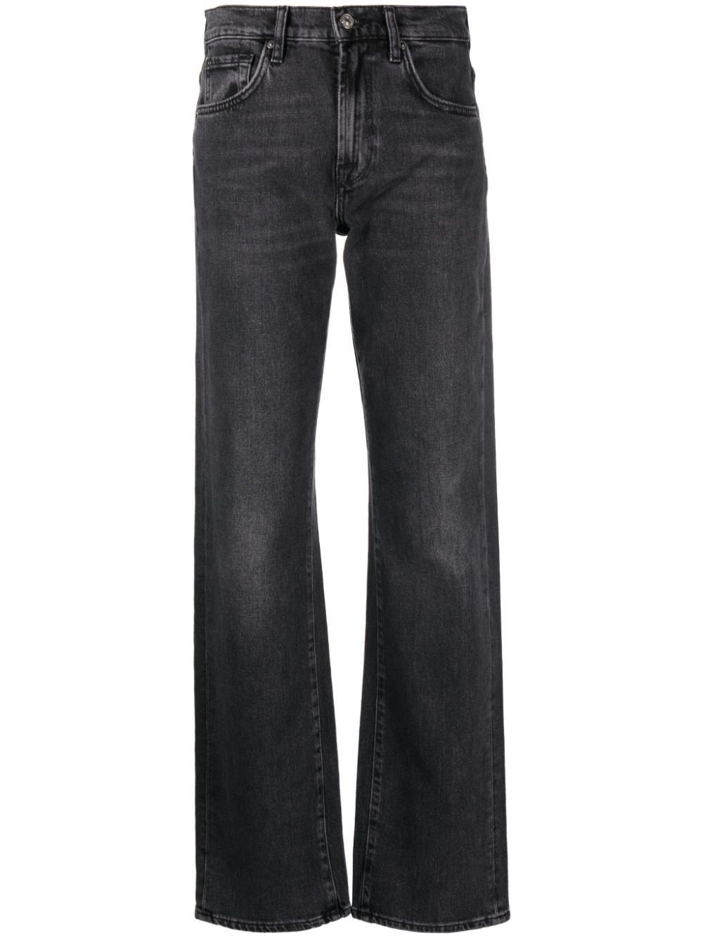 7 For All Mankind High-waisted Jeans In Black  