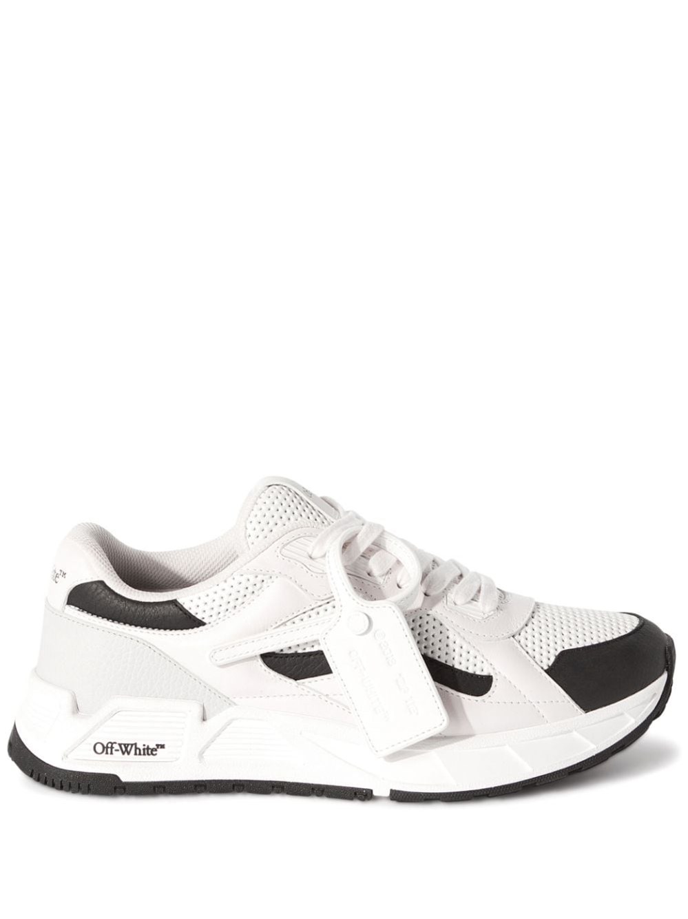 Shop Off-white Kick Off Leather And Mesh Sneakers In White