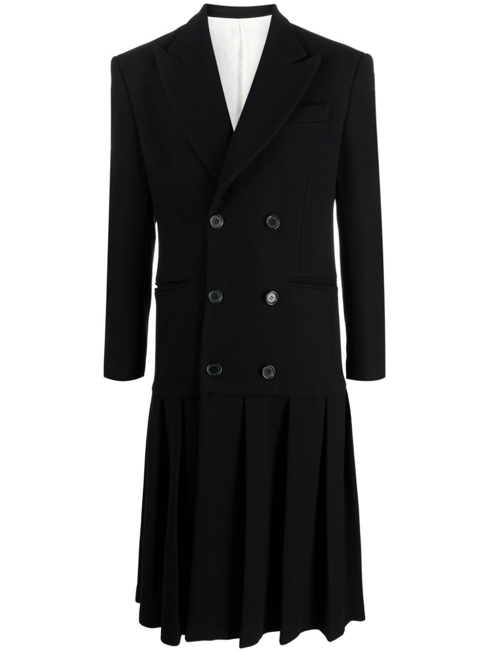 Shop Canaku Double-breasted Coat In Black  