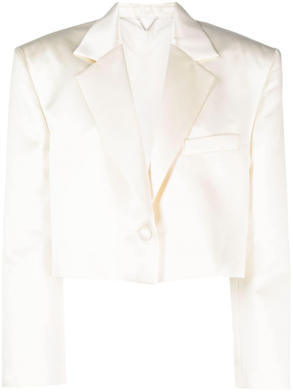 Magda Butrym Cropped Silk-wool Blazer In 中間色