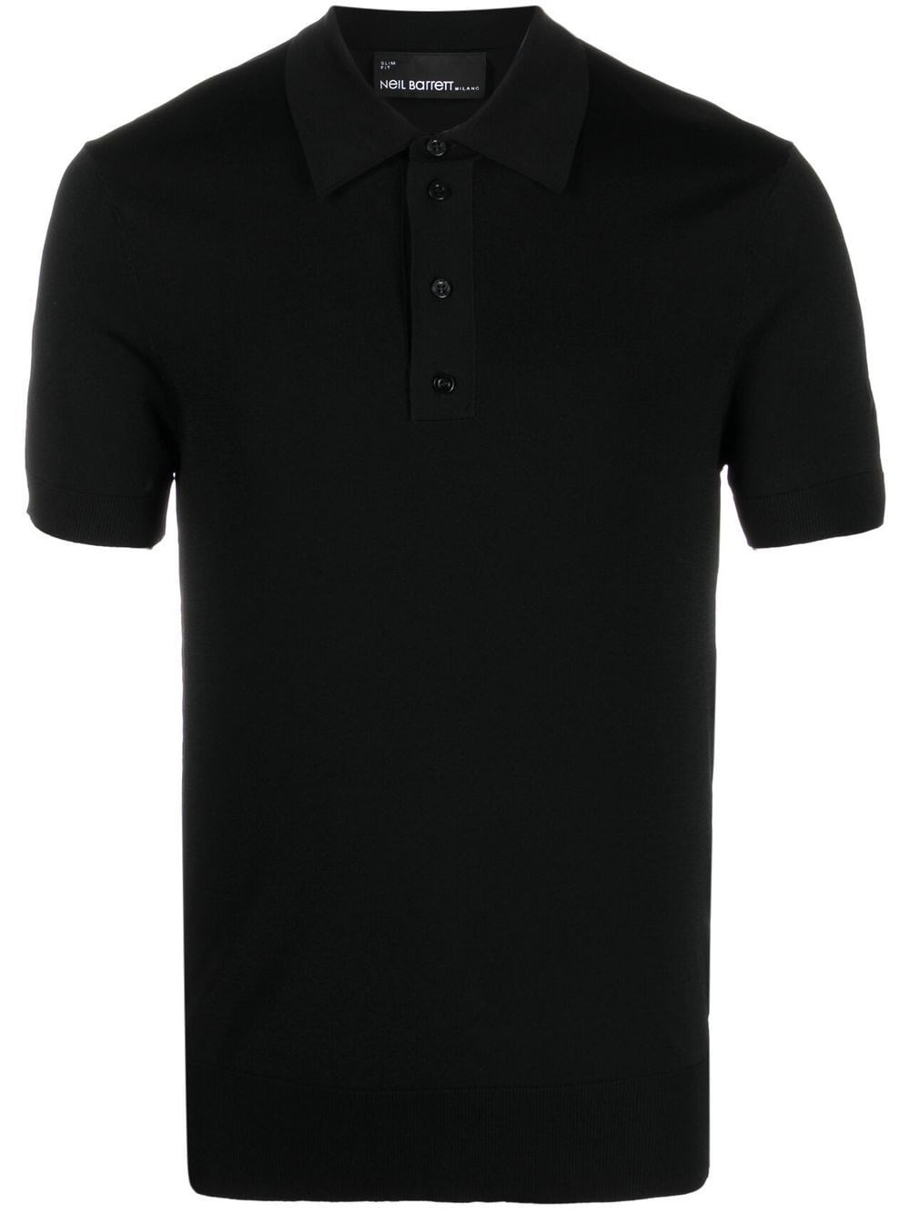 Shop Neil Barrett Ribbed Polo Shirt In Black  