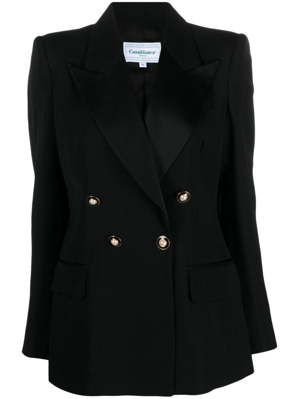 Casablanca Double-breasted Tuxedo Jacket In White