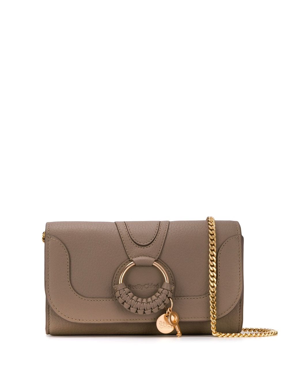 See By Chloé Hana Leather Clutch In Gray