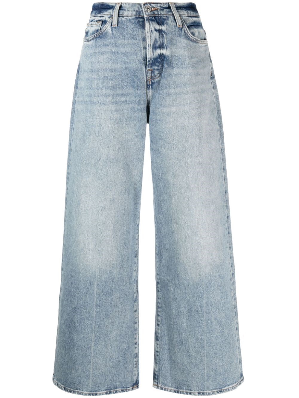 Shop 7 For All Mankind Wide-leg Jeans In Blue