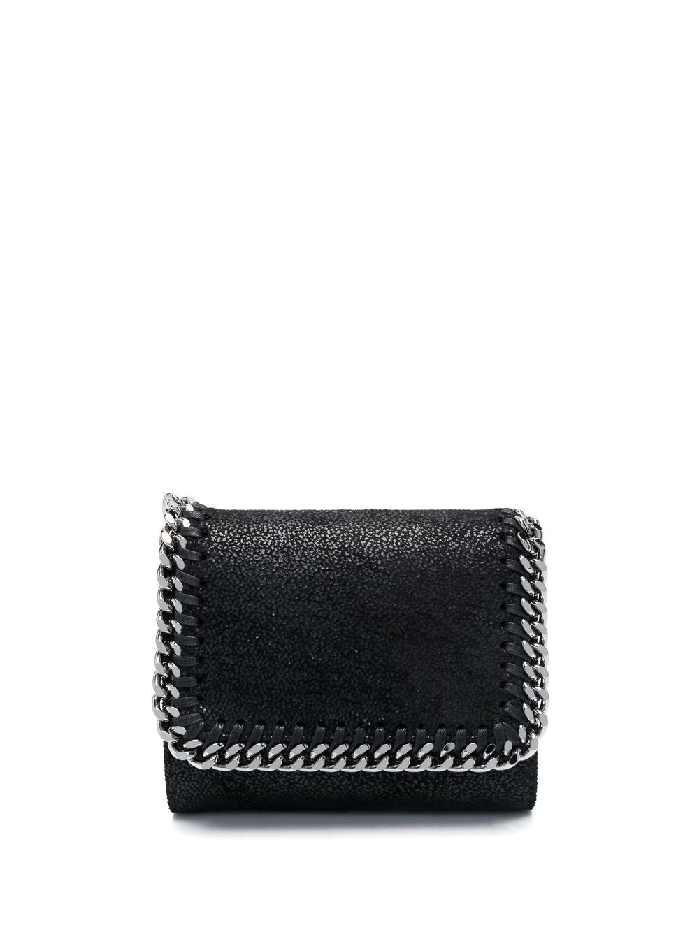 Stella Mccartney Falabella Small Flap Wallet In Black  