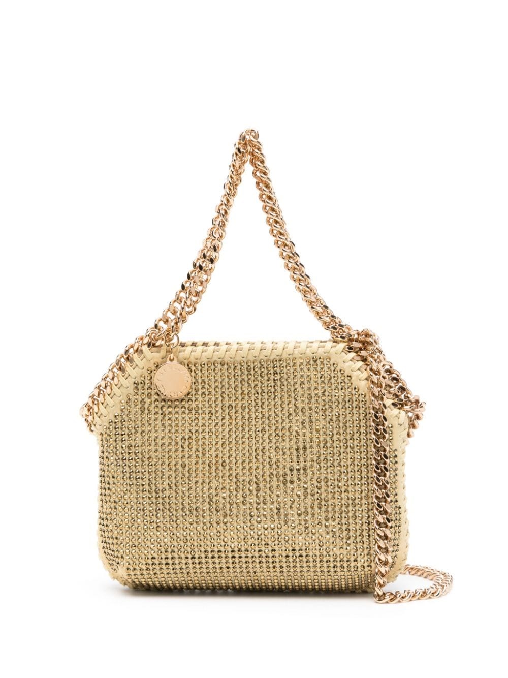 Stella Mccartney Mini Tote Bag With Falabella Crystals In Gold