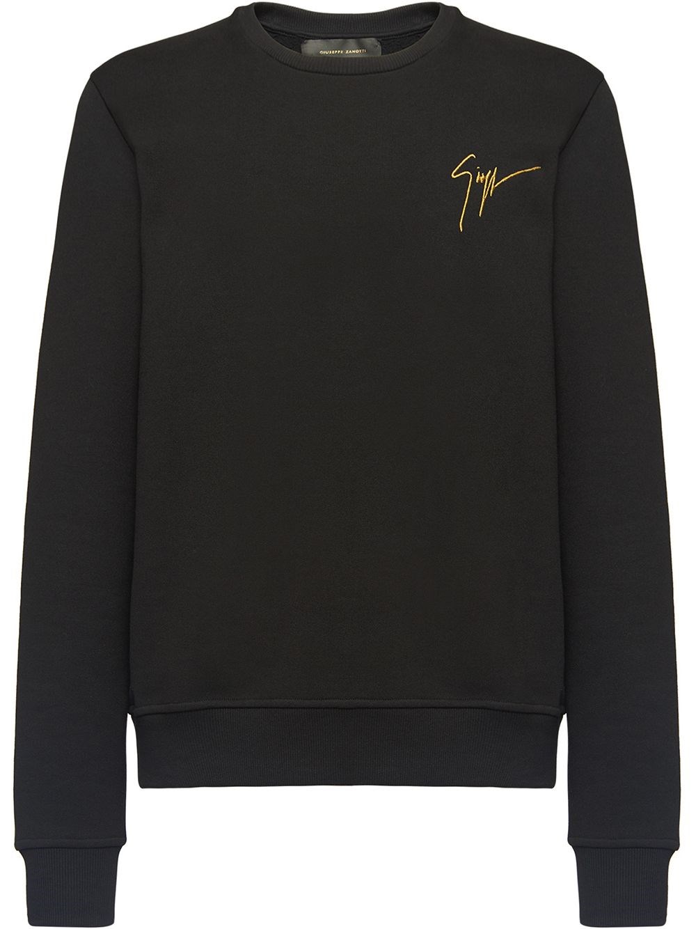 Shop Giuseppe Zanotti Embroidered Logo Sweatshirt In Black  