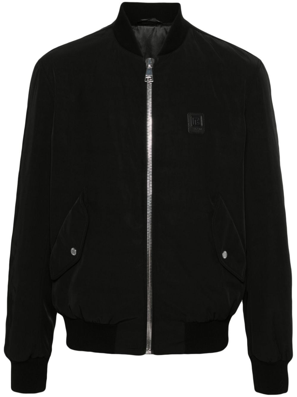 Shop Balmain Bomber Jacket With Logo In Black  