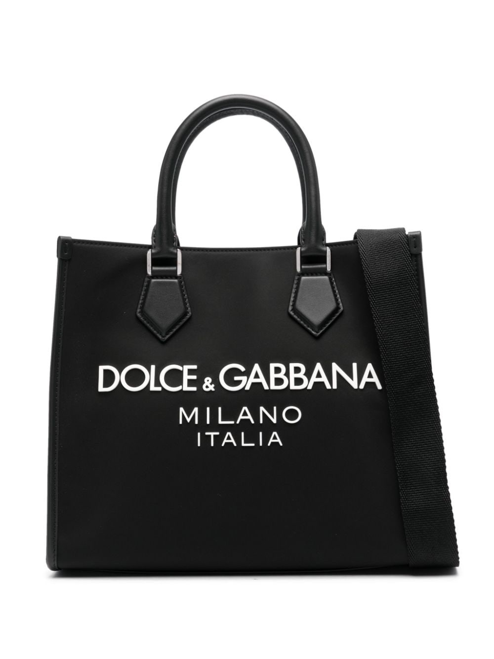 Shop Dolce & Gabbana 'tote' Logo Bag In Black  