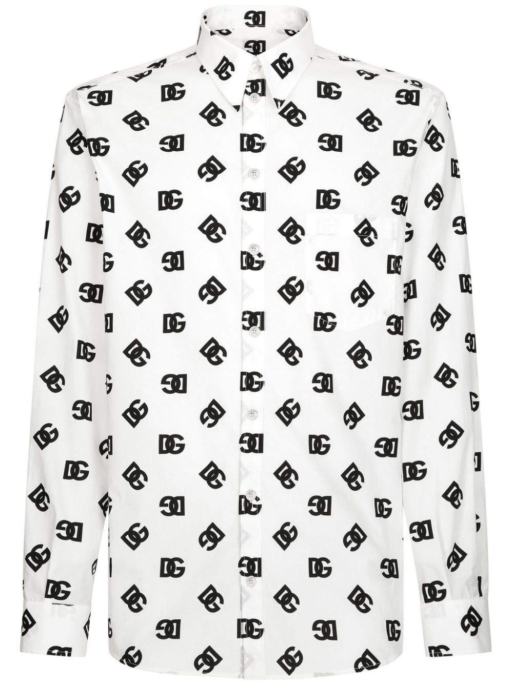 Shop Dolce & Gabbana 'monogram' Logo Shirt In Neutrals