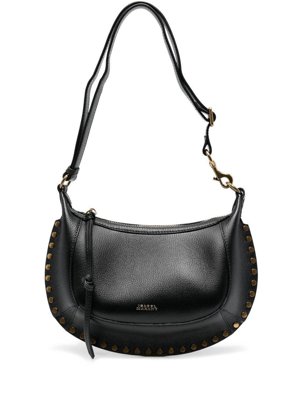 Shop Isabel Marant Oskan Moon Leather Shoulder Bag In Black  