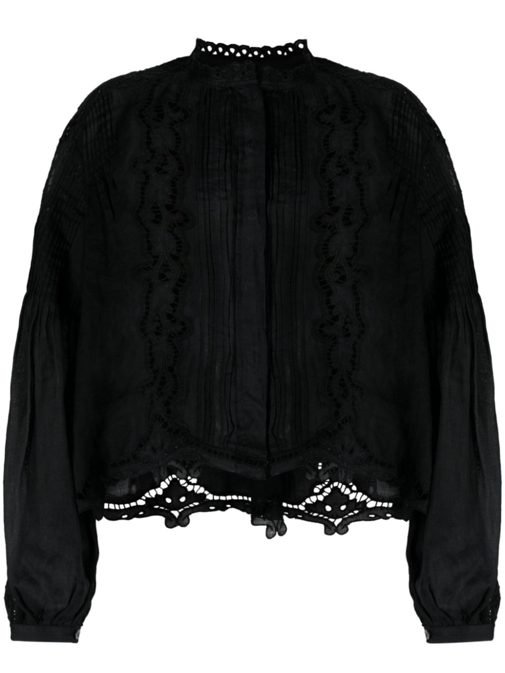 Isabel Marant Sangallo Lace Embroidered Blouse In Black  