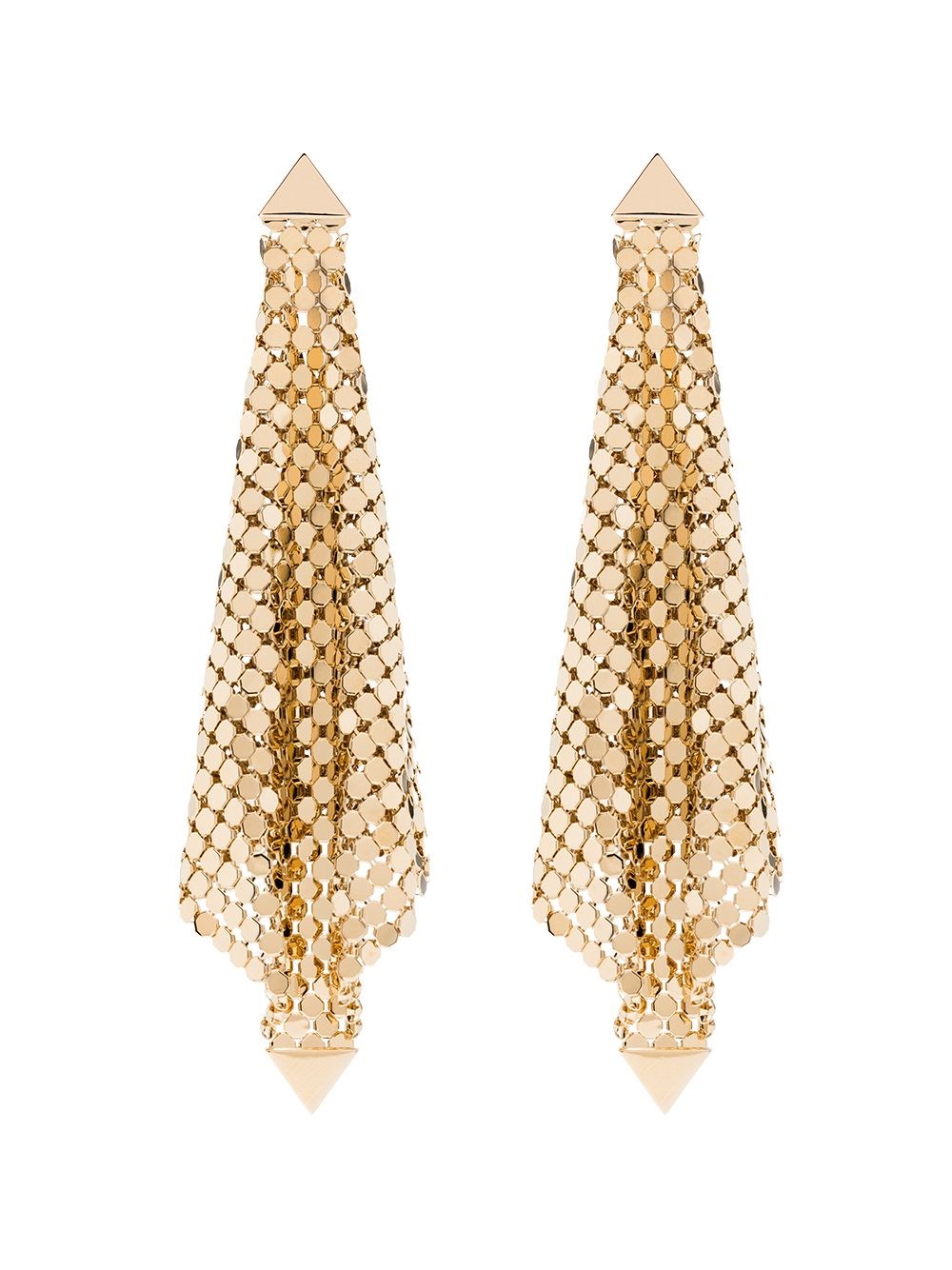 Shop Rabanne Metallic Knit Pendant Earrings In Gold