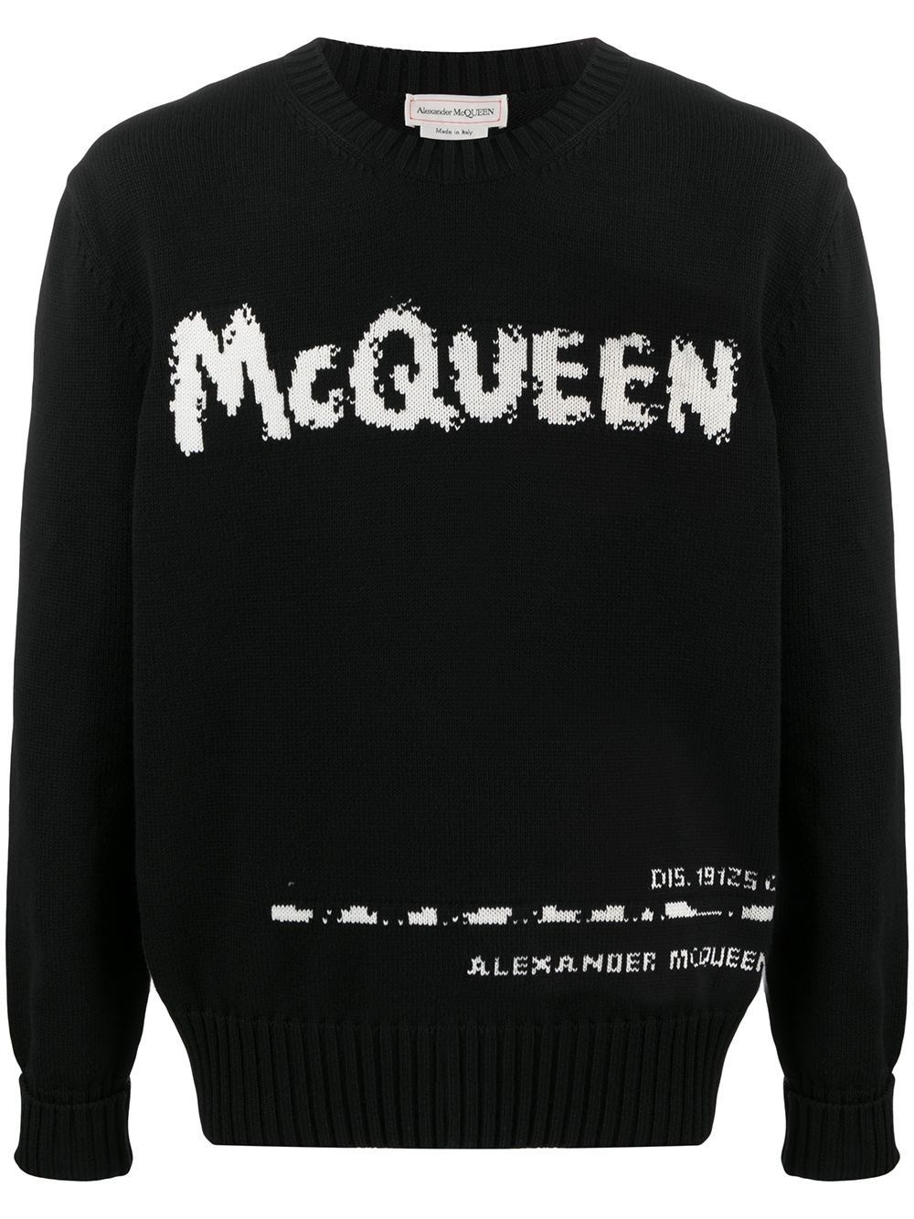 Shop Alexander Mcqueen Logo Sweater In ブラック