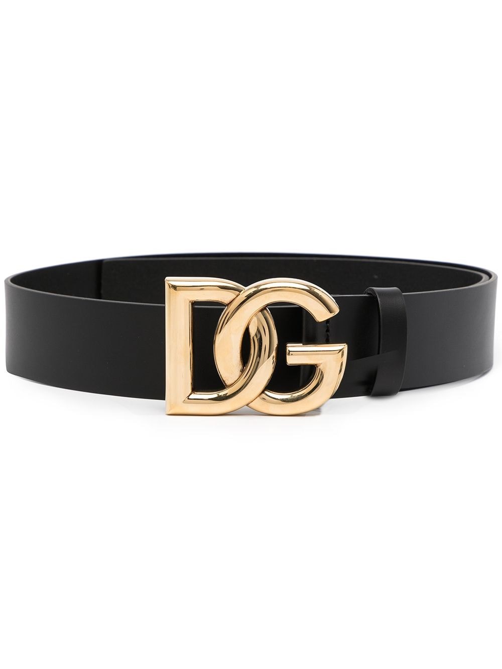 Dolce & Gabbana Logo Buckle Belt In Black  