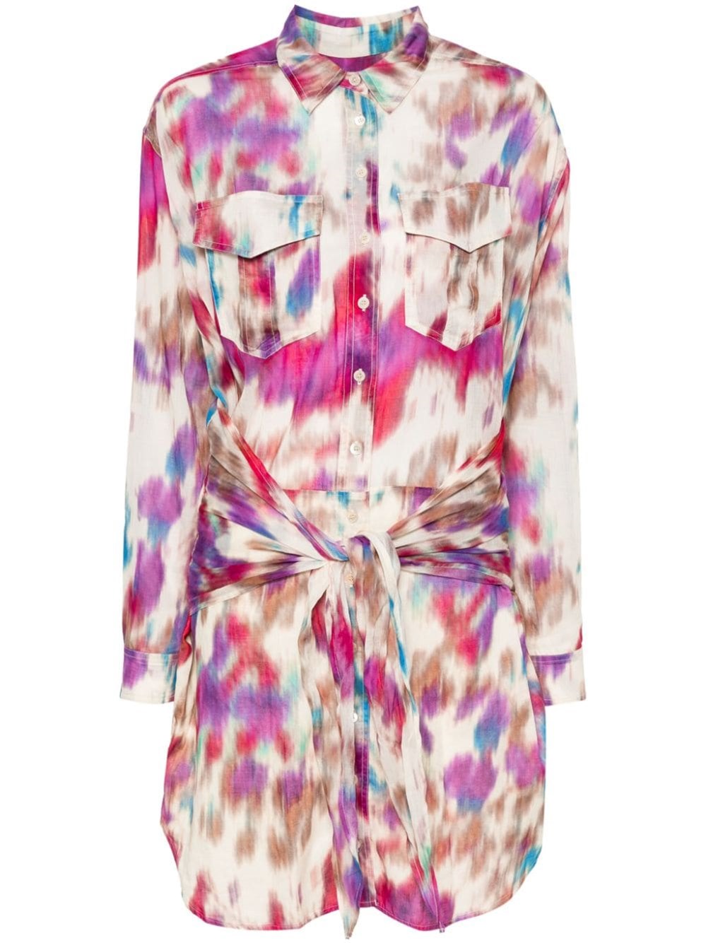 Isabel Marant Étoile Multicolor Cotton Shirt Nueva Dress In Pink