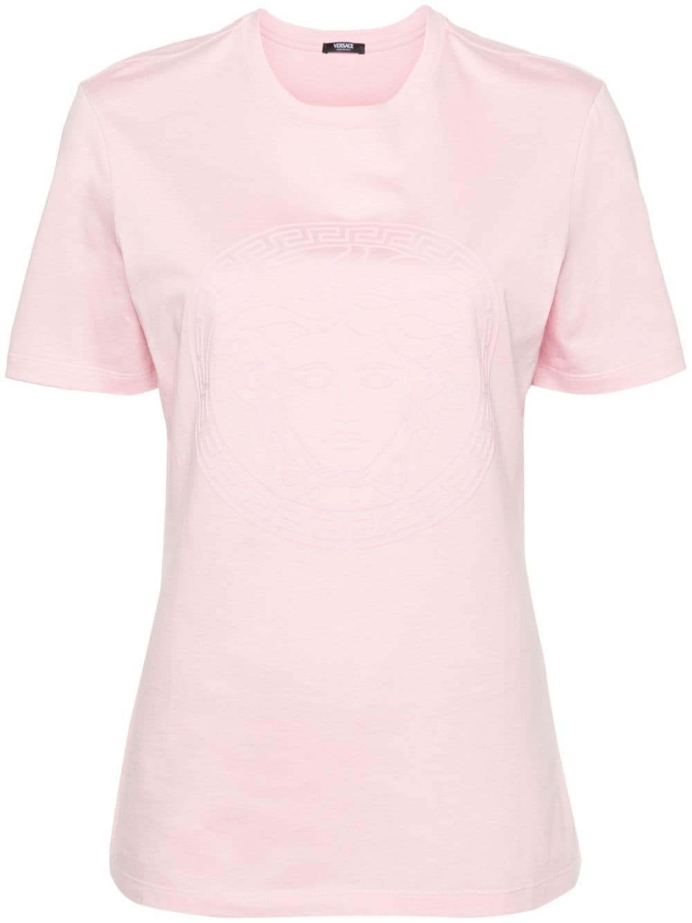 Versace Medusa Head Cotton T-shirt In Pink