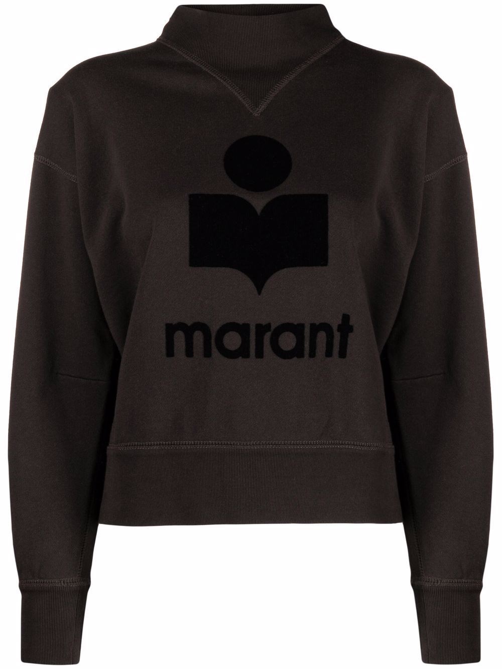 Shop Marant Etoile Cotton Blend Sweatshirt In ブラック