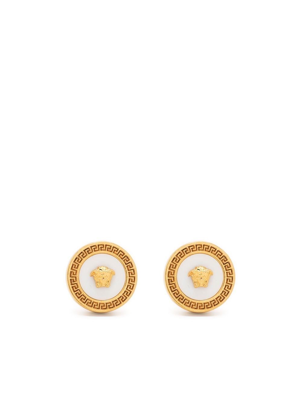 Shop Versace "tribute Medusa" Earrings In Gold