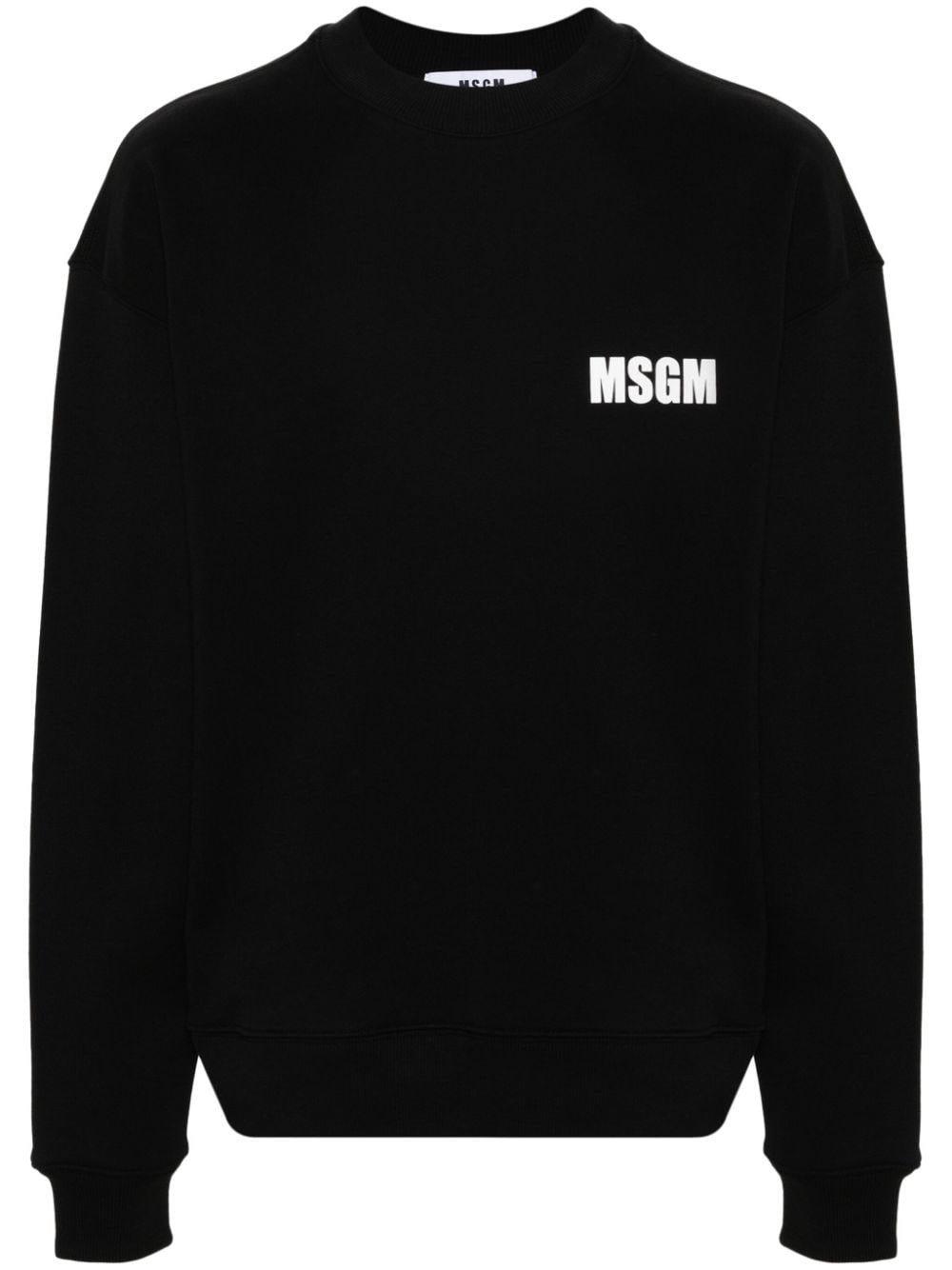 Shop Msgm Printed Sweatshirt In Black  