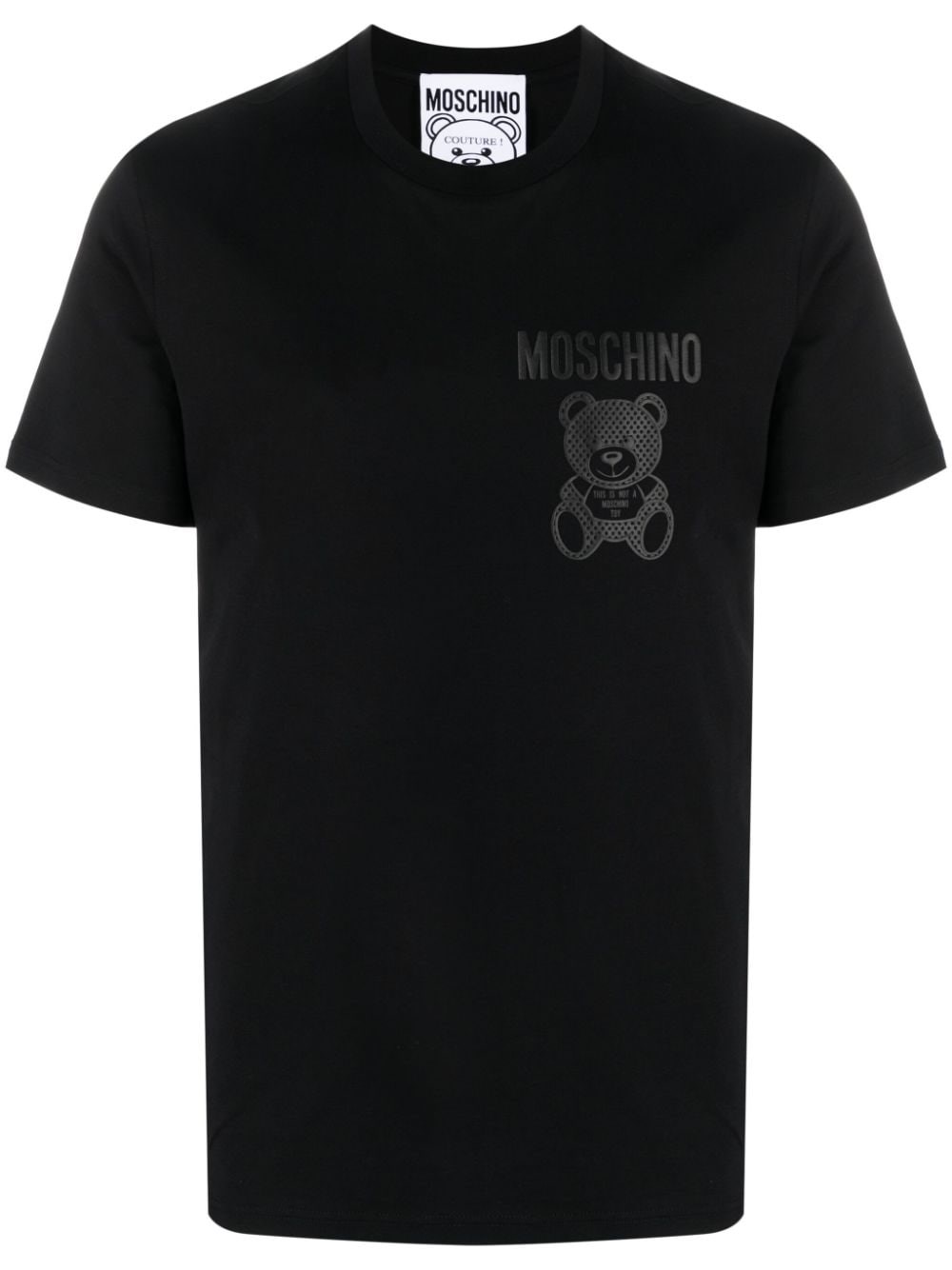 Moschino Teddy Bear-appliqué Cotton T-shirt In Black  