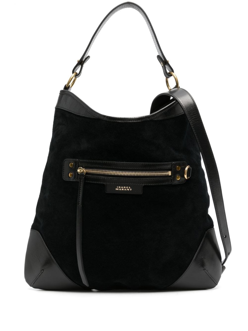 Shop Isabel Marant Suede And Leather Bag In Black  