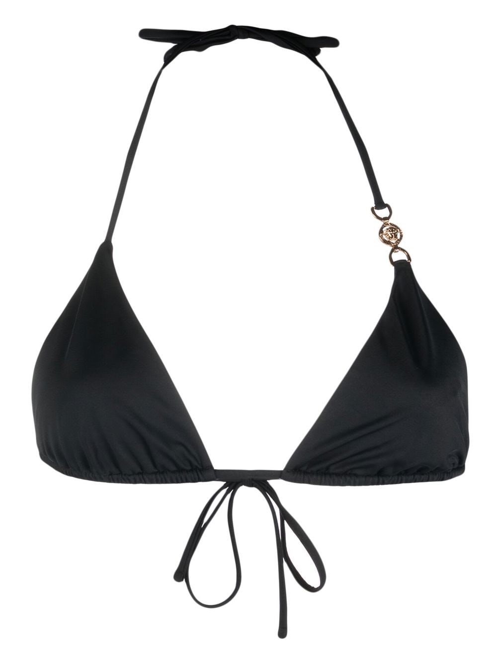 Versace Medusa Lycra Triangle Bikini Top In Black  