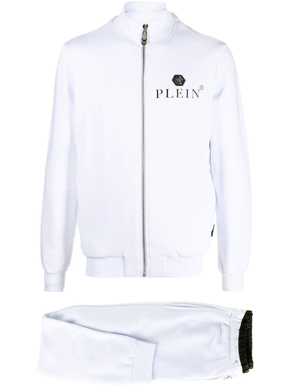 Shop Philipp Plein Logo Suit In White