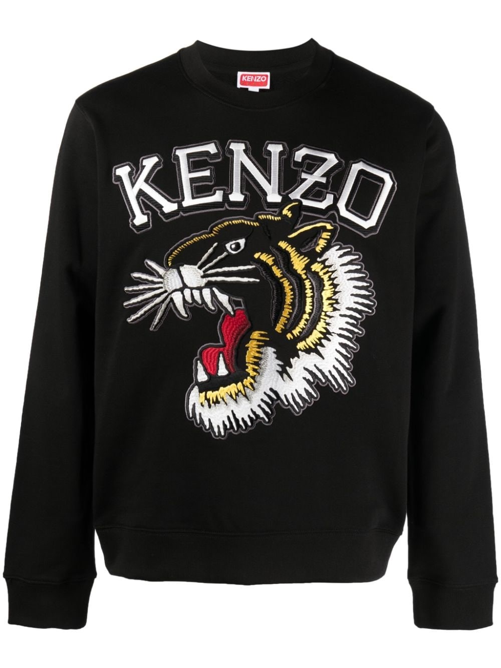Shop Kenzo Logo Embroidery Sweatshirt In Black  