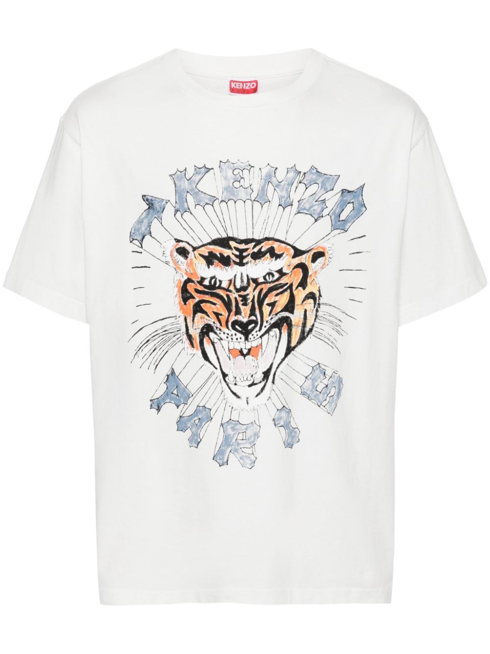 Shop Kenzo 'tiger Head' T-shirt In White
