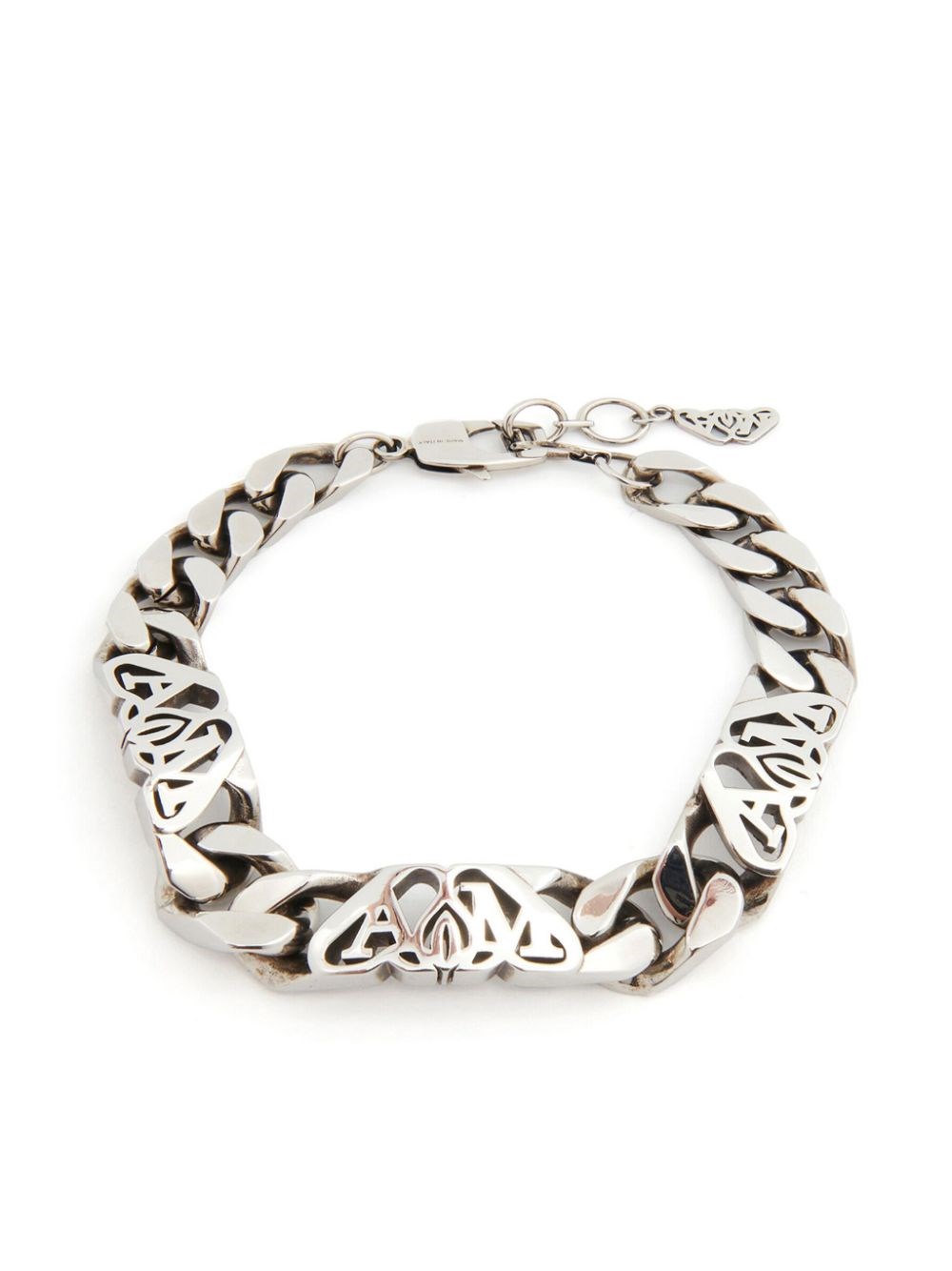 Shop Alexander Mcqueen 'seal' Bracelet In Silver