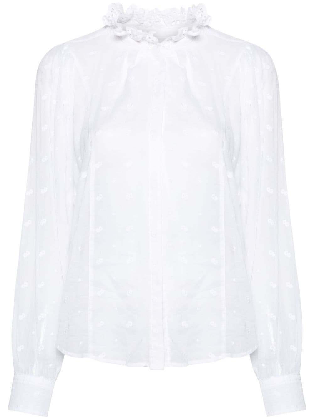 Shop Marant Etoile Embroidered Blouse In White