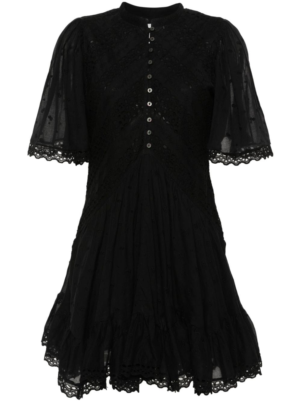 Shop Marant Etoile Embroidered Dress In Black  