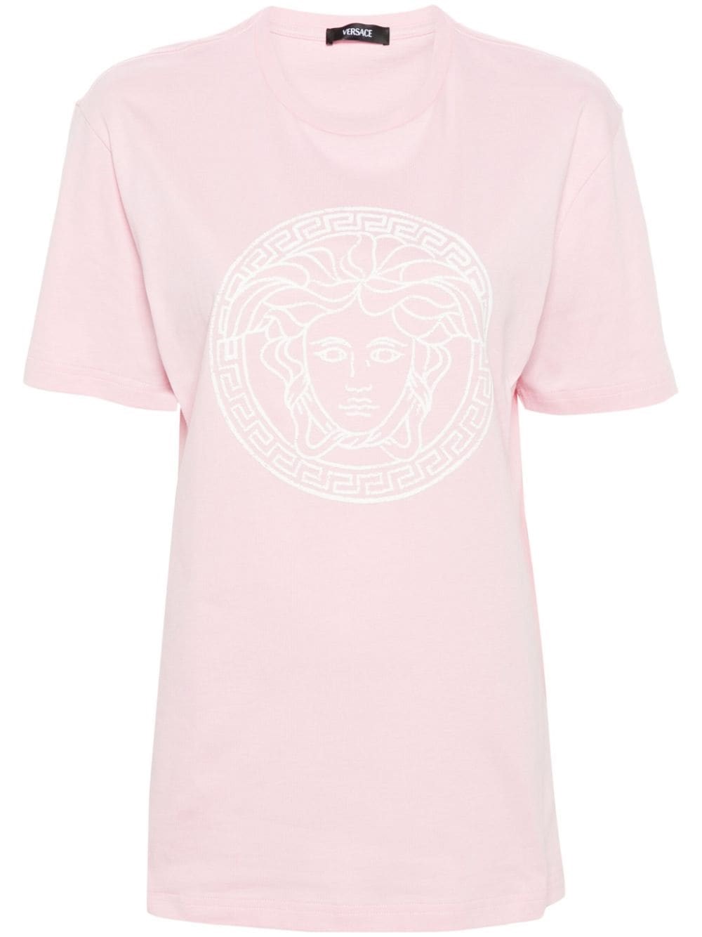 Shop Versace T-shirt Medusa In Pink