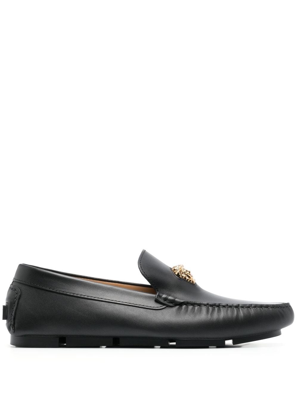 Shop Versace 'medusa' Loafers In Black  