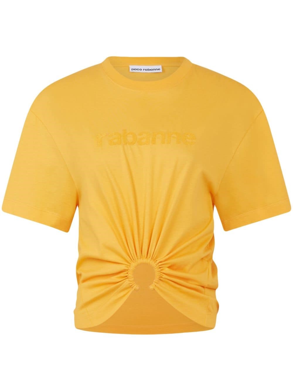 Shop Rabanne Cotton Jersey Cropped Top In Orange