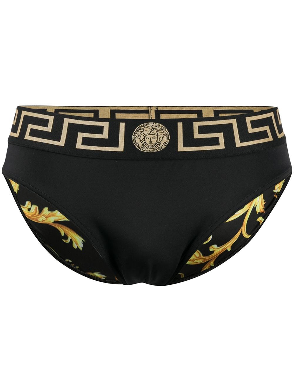 Versace Printed Mare Double-face Briefs In Black  