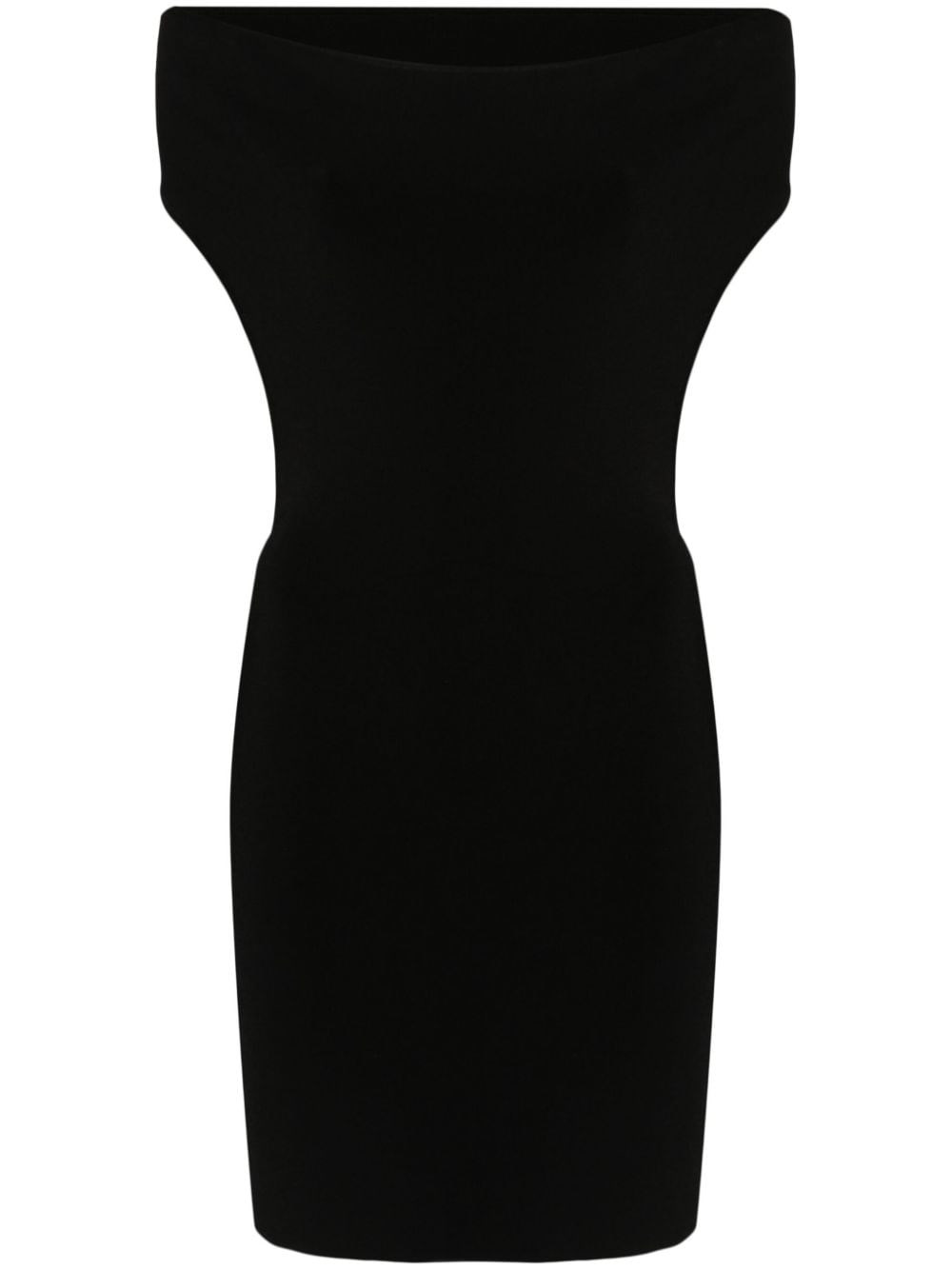 Shop Jacquemus Off-the-shoulder Knit Dress In Black  