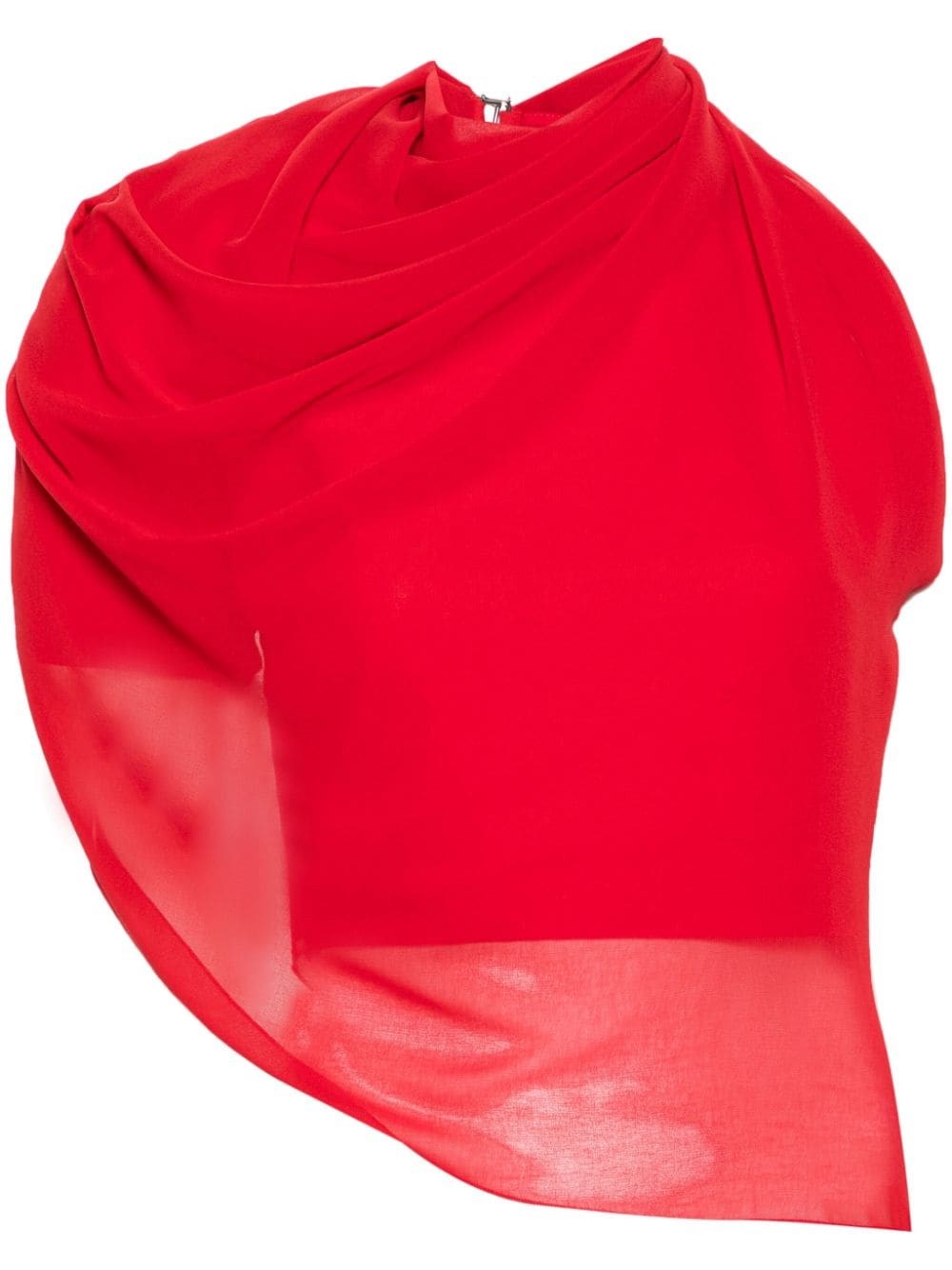 Shop Jacquemus Draped Top In Red