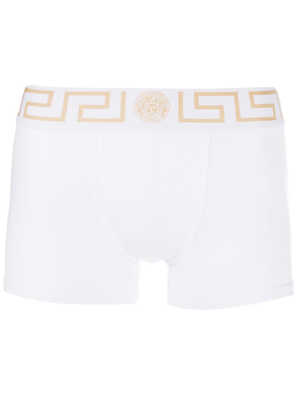 Shop Versace Logo Boxers In White