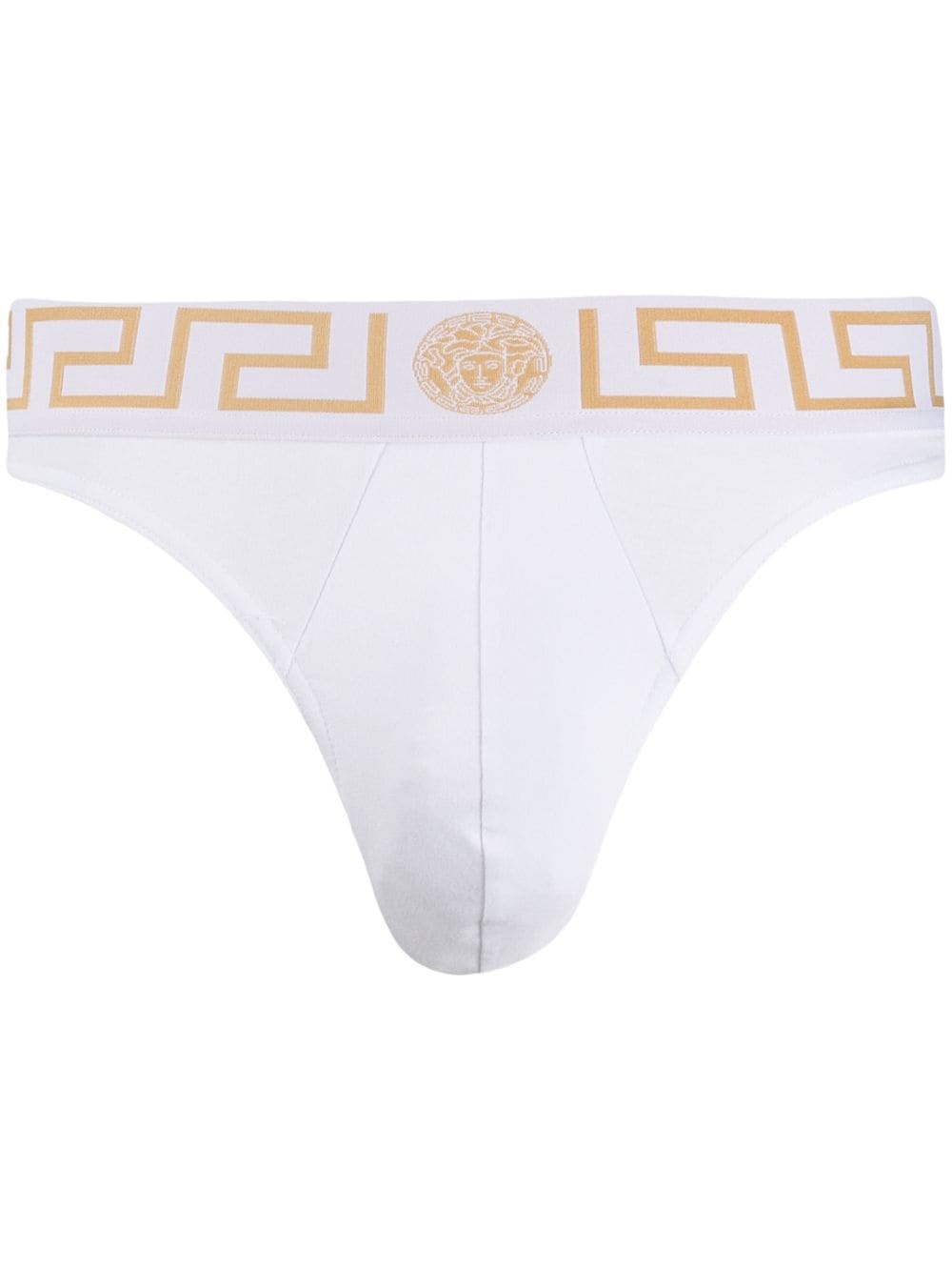 Versace Greca Border Thong in White