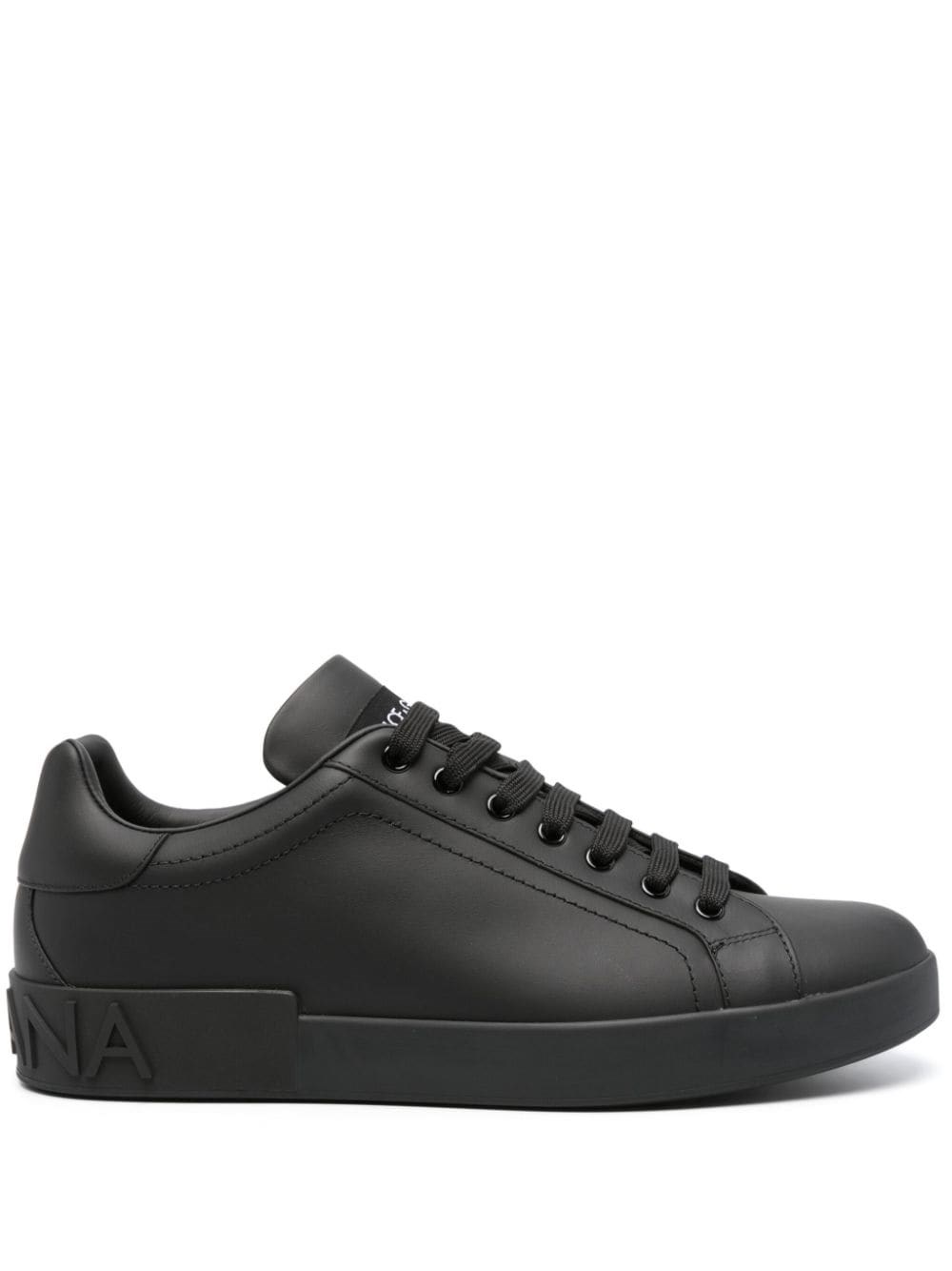 Dolce & Gabbana Leather Trainer In Black