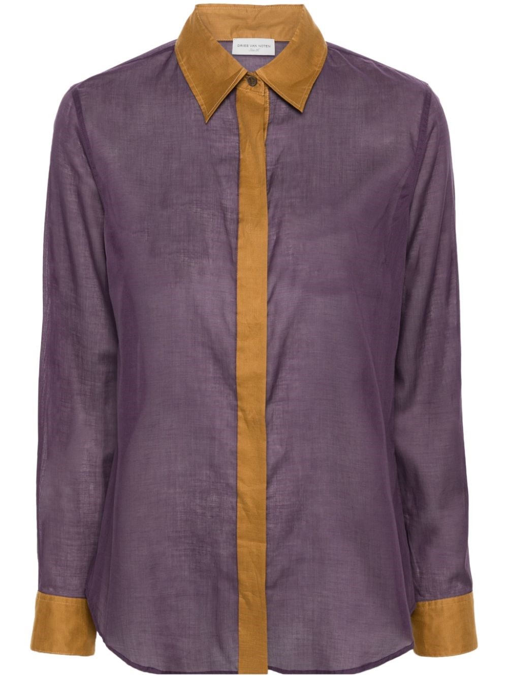 Shop Dries Van Noten Cotton Gauze Shirt In Purple