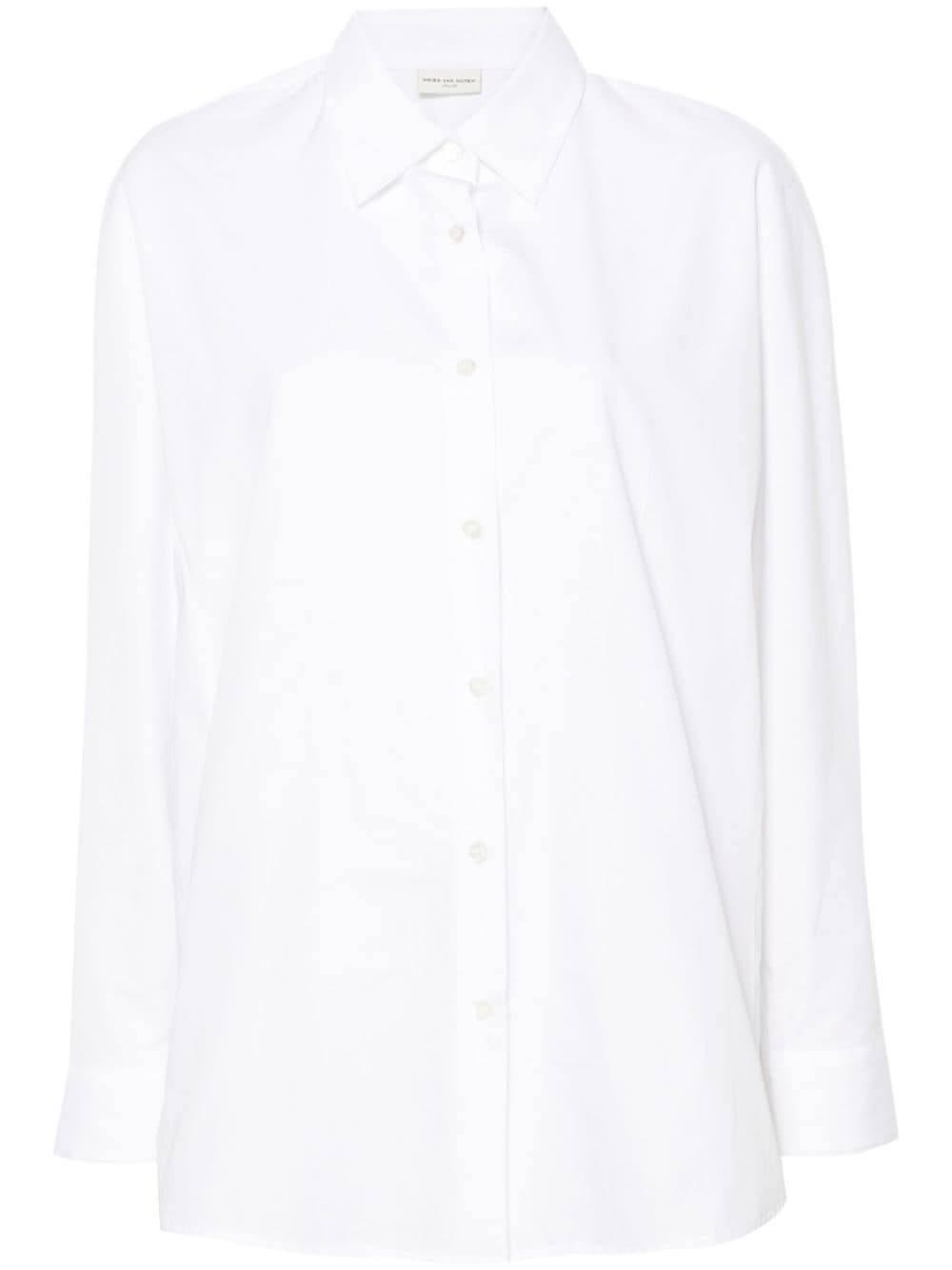Dries Van Noten Cotton Poplin Shirt In ホワイト