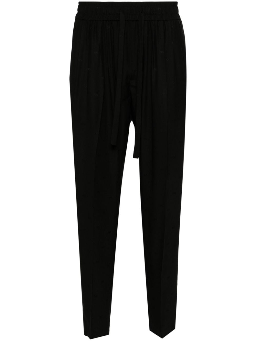 Shop Dolce & Gabbana Jacquard Trousers In Black  