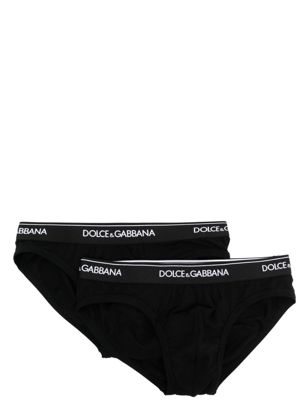 Shop Dolce & Gabbana Bi-pack Logo Briefs In Black  